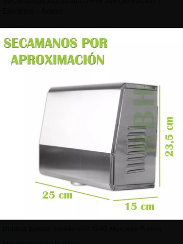 Imagen 2 de 9 de Secador Manos Secamanos Ac Inox Esmerilado Automat Electrico