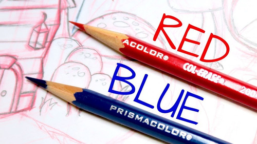 Imagen 1 de 7 de Kit Lápices Para Sketching: Azul Os + Rojo Carmine Borrables