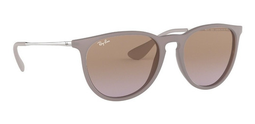 Imagen 3 de 4 de Anteojos de sol Ray-Ban Erika Classic Standard con marco de nailon color matte dark rubber sand, lente brown/violet de policarbonato degradada, varilla silver de metal - RB4171