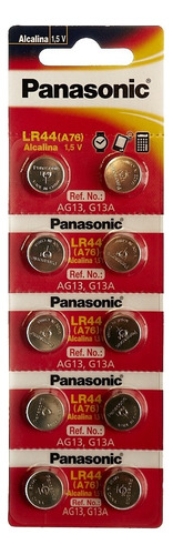 Pilas Lr44 /a76/g13a Alcalinas Panasonic Tipo Boton 10u 1.5v