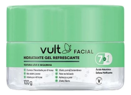 Creme Hidratante Facial Skincare Gel Refrescante Vult 100g