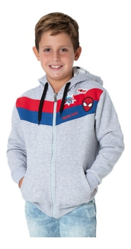 Campera Spiderman C/ Capucha Niños Original Marvel 80132 Mg