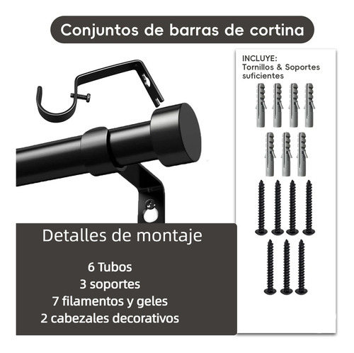 Cortinero Expandible A Maximo 2.3m De Metal Barra De Cortina