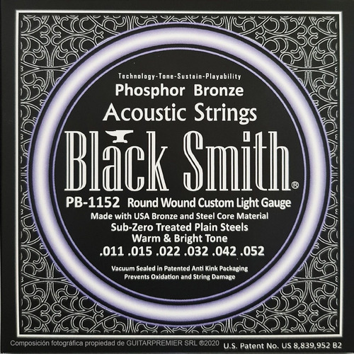 Encordado Cuerdas Black Smith Acustica Bronce Fosfor Pb1152