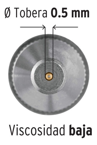 Imagen 4 de 6 de Pistola Compacta, Retoque Lvmp Vaso Alum, 0.5 Mm, Truper