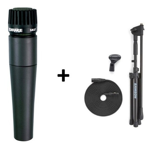 Combo De Microfono Shure Sm57 + Cable + Pie Mega Oferta