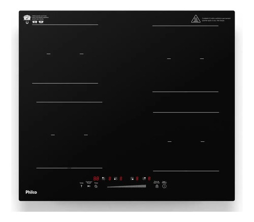 Cooktop De Indução Philco Pctq1 Função Turbo 220v Preto