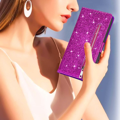 Funda Para Xiaomi Poco C65 Xiaomi Poco M6 Pro 4g Flash Funda Protectora De Piel Tipo Cartera Con Cremallera, Bolsillo, Ranura Para Tarjetas