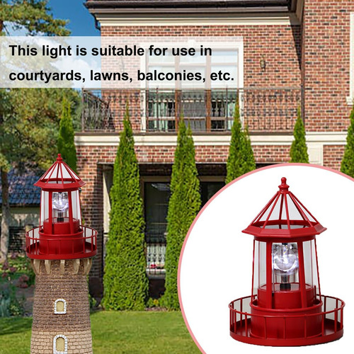 Faro Led Solar Giratorio Ip66 Impermeable Para Jardín (rojo)