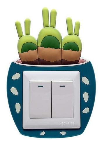 Decorativo Para Interruptor Diseño Cactus C3v