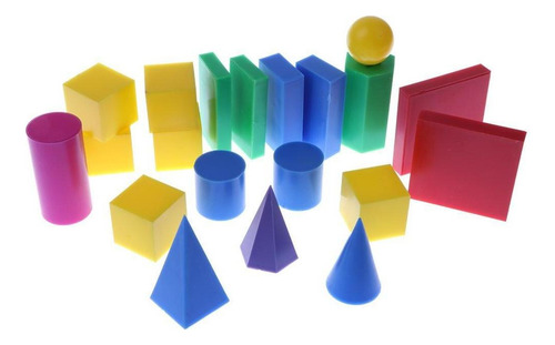Zx 20 Peças De Plástico Geométrico Sólido 3-d Shapes