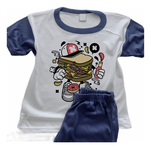 Pijamas Hot Dog Infantil Estampada Personalizada - 0196