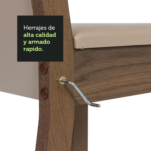 Juego Comedor Moscou Plus Madesa Tapa De Vidrio Y 4 Sillas