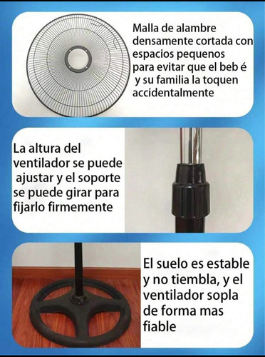 D&m Ventilador 18 Pulgadas Acero De Piso 3 En 1 Con 3 Aspas