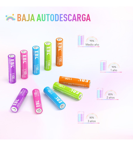 10 Pilas Recargables Aaa Triple A Ebl 1100mah 1200 Recargas