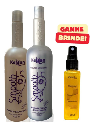 Kit Kellan Smooth Escova Progressiva Sem Formol 2x1l
