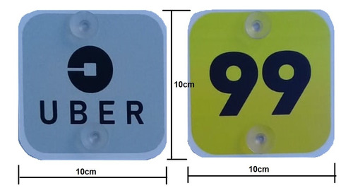 Adesivo Aplicativo De Transporte De Passageiros Com Ventosas 10x10cm Adesivo Transporte Por Aplicativo Com Ventosas 1par