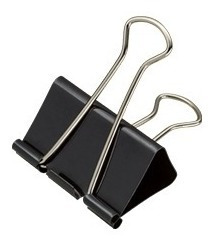 Imagem 2 de 5 de Clipes Preto Binder Brw 15mm Pote 60 Un Prendedor De Papel