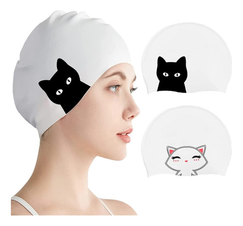 Gorros De Natación Tcjj 2 Pack Para Mujeres Y Adolescentes (