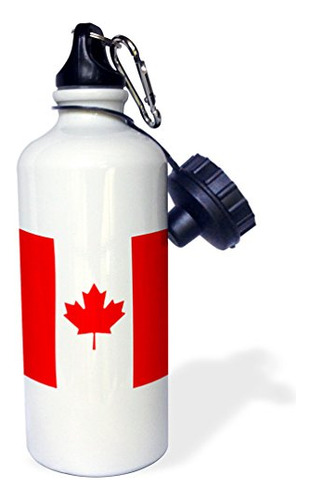 Bandera 3d De Canadá: Hoja De Arce Rojo Canadiense Con Franj
