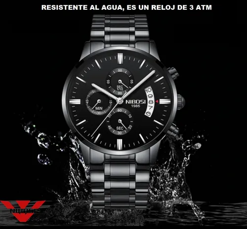 Reloj Nibosi Para Hombre Color Dorado Resiste Al Agua 30m