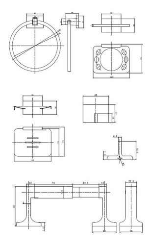 Kit 5 Accesorios Baño Jabonera Toallero Percha Base Confort