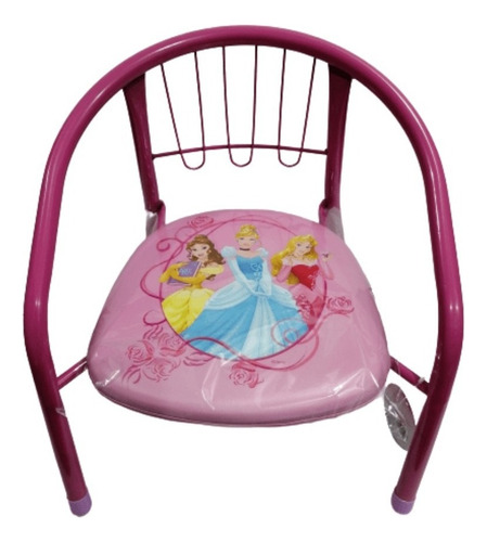 Silla Niña Infantil Metálicas Acolchadada Princesas Disney