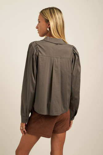 Camisa Mangas Largas Pomplin Para Mujer