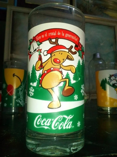 Vaso Antiguo De Cristal Referente A Cocacola De Navidad En P