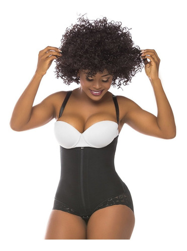 Faja Salome Body  Moldeador Con Tiras Removibles 0412 Negro