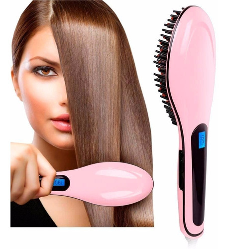 Cepillo Anti Frizz Alisador Y Peine Electrico Titanium