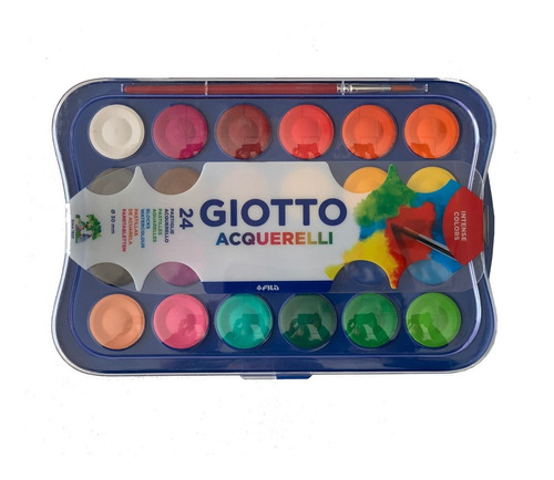 Acuarela Giotto 24 Colores X 30mm De Diámetro Incluye Pincel