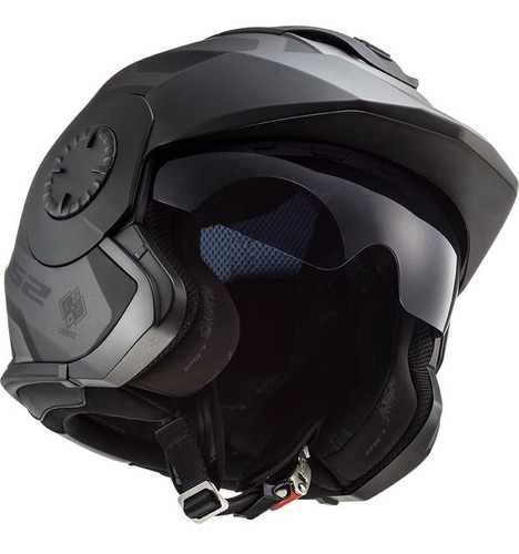 Casco Ls2 Of570 Verso Marker negro mate de titanio, color negro mate/titanio, talla S - P 55 56