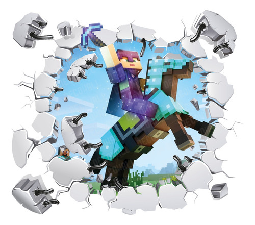 Vinilo Decorativo Sticker Adhesivo Rompe Pared Minecraft 4