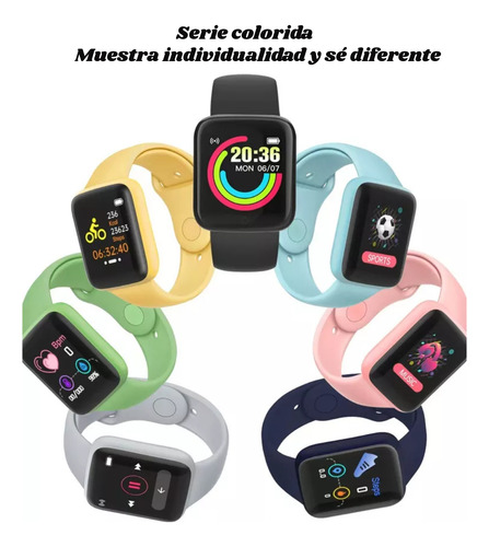 Smartwatch Reloj Inteligente Smart Band Bluetooth Bracelet Gym Running Silicona Azul Marino Deportivo
