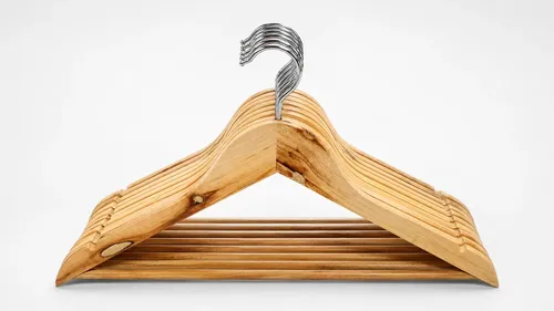 Kit 30 Cabides Madeira ​Premium 45cm Adulto Closet Madeira