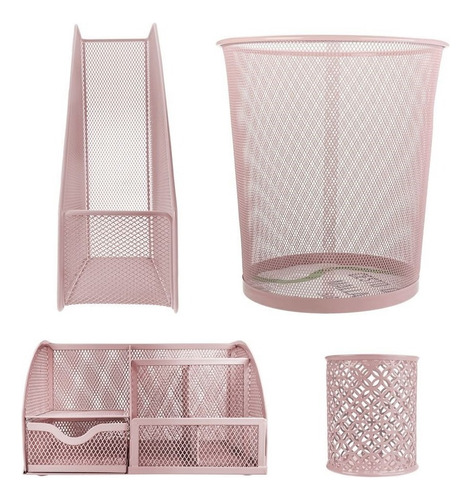 Juego Para Oficina Mesh Oro Rosa