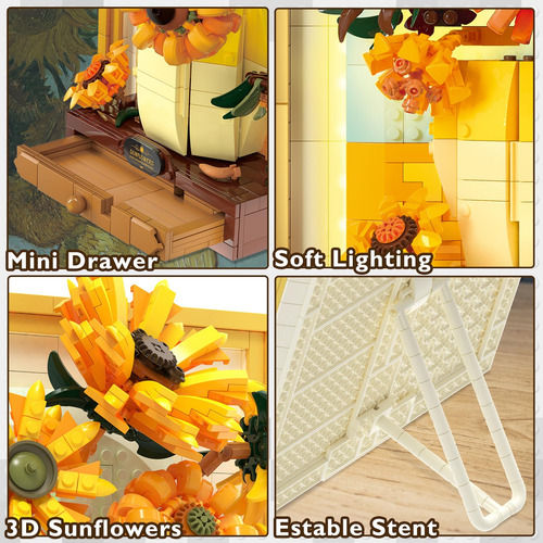 Juegos De Construcción De Flores De Girasol Con Luces Para A