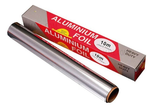 Papel Aluminio Foil Para Cocina Horno Caja Rollo De 10 Mts