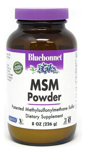 Bluebonnet Msm Powder Methylsulfonylmethane Sulfur 226g Sabor Neutro