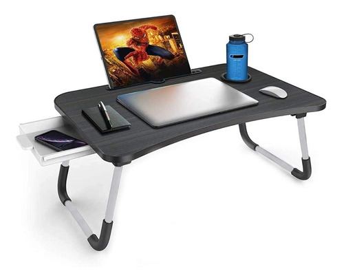 Mesa Plegable Para Laptop Tablet Con Portavaso Y Cajón 