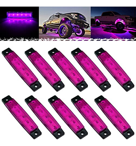 Pseqt 10pcs Led Rock Strip Lights Car Exterior Underglow Whe