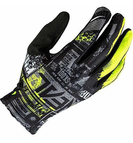 Guantes Moto O'neal Matrix Adult Glove Ride, Negro / Amarill