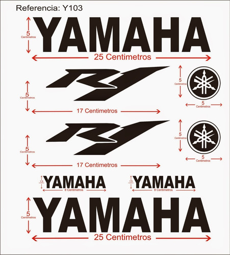 Stickers Yamaha R1 Set De Vinilos Adhesivos