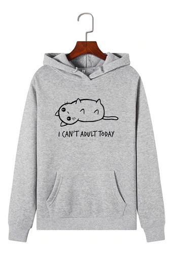 Sudadera Capucha Gato Acostado I Cant Adult