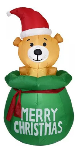 Bolsa De Oso De Navidad Inflable De 1,5 M Con Luz Led