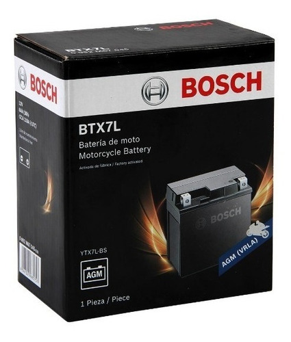 Bateria Moto Ytx7l-bs Btx7l-bs 12v 6ah Bosch