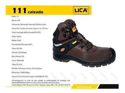 Botas Industrial Dieléctrica Marca Lica