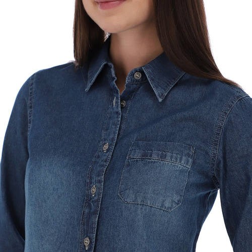 Camisa Porto Blanco Dama Mezclilla