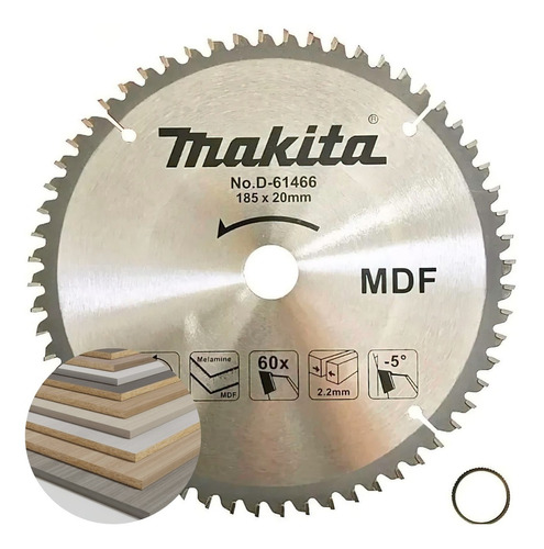 Disco Sierra Circular Makita Mdf Melamina 185mm 20mm 60d 7 